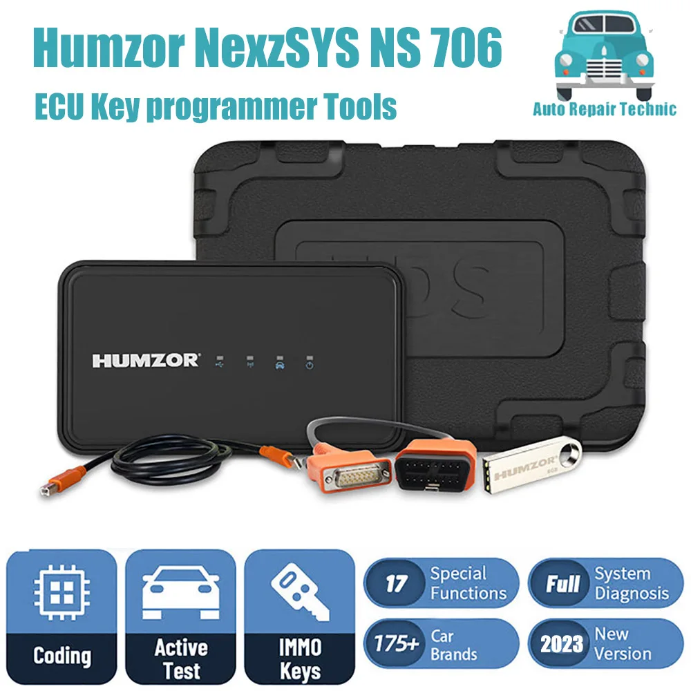 Humzor NexzSYS NS 706 OBD 2 Car Diagnostic Tool Full System ABS Oil Reset SAS SRS Automotive Scanner Free Update iOS & Android