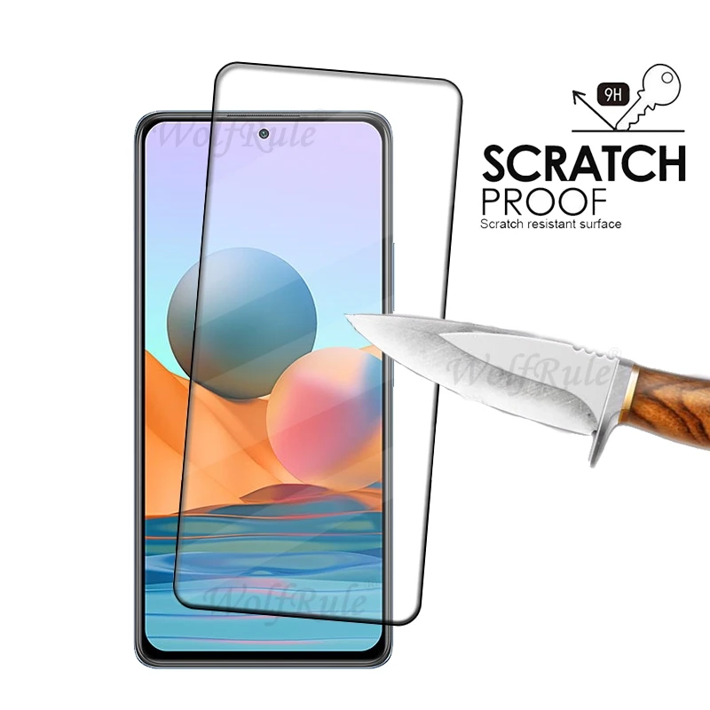 Pelindung layar kaca penuh, 4 buah untuk Redmi Note 10 Pro kaca Xiaomi Redmi Note 10 Pro kaca Tempered 9H pelindung layar Redmi Note 10 Pro