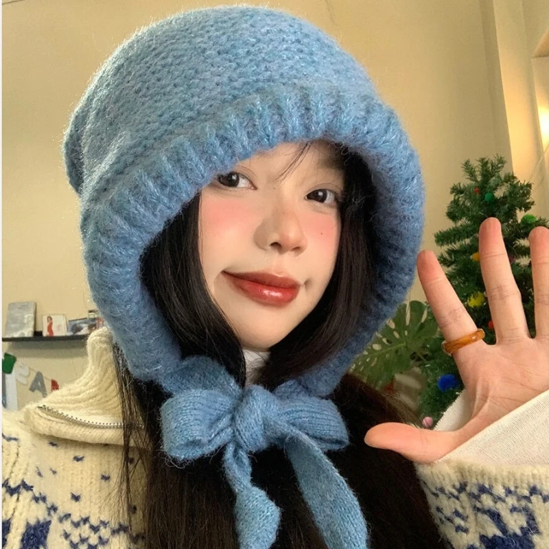 

Solid Color Women's Winter Korean Version Versatile Ear Protection Cold Resistant Woolen Hat Thickened Warm Knitted Hat