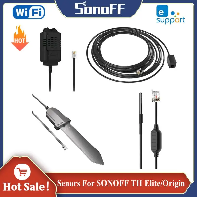 Sonoff RL560 MS01 WTS01 THS01สำหรับยอด/แหล่งกำเนิดเซ็นเซอร์อุณหภูมิความชื้น5เมตรสายเคเบิลต่อตรวจสอบความชื้นในดิน