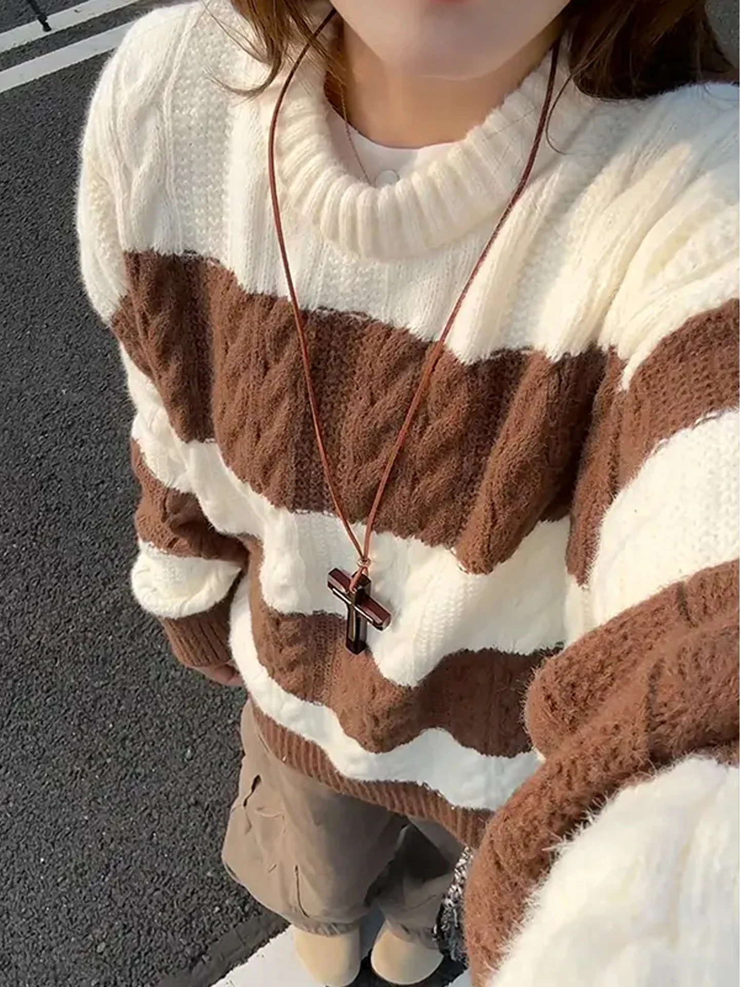 

Unique Knitted Men's Sweater for Autumn Winter round Ne Twist Color Casual Sle Outerwear Long Sve Easy Fit Student Youth