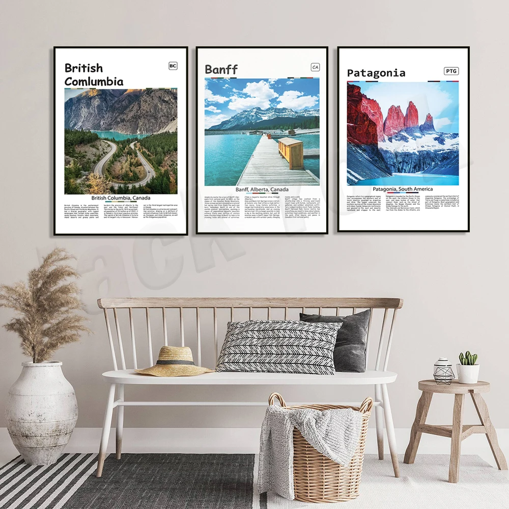 Patagonia, Parque Nacional Banff, Banff, Alberta, Canadá, Columbia Británica para imprimir, póster de paisaje de viaje