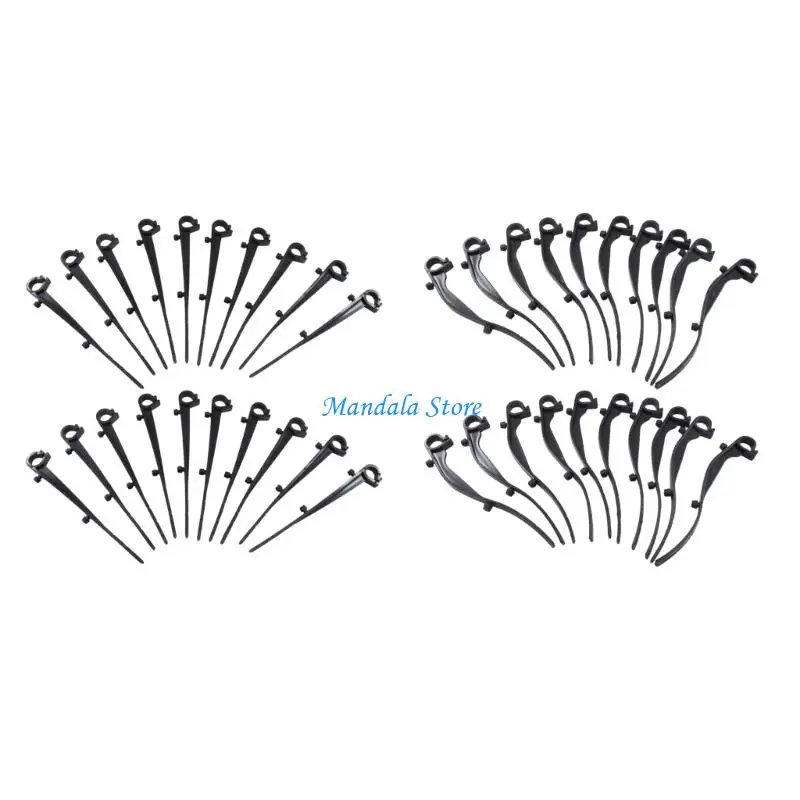 

U2JC 20Pcs Gutter Mesh Anchors Plastic Outdoor Gutter Filter Clips Gutter Brush Clamp