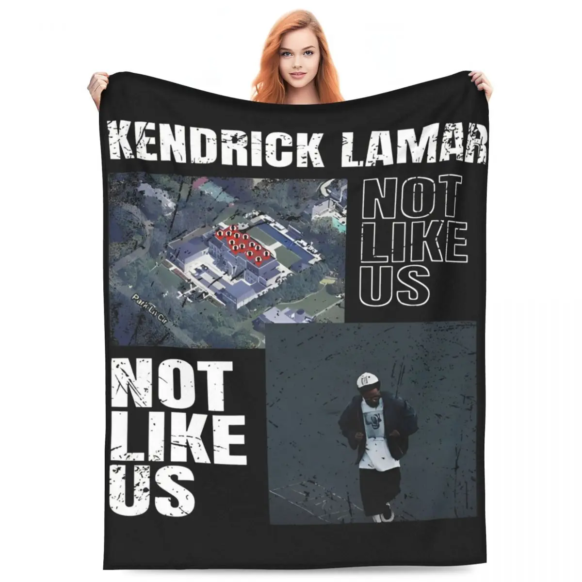 

New Arrival Kendrick Lamar Not Like Us Old School Blanket Super Soft Flannel Cozy Throw Blankets Machine Washable