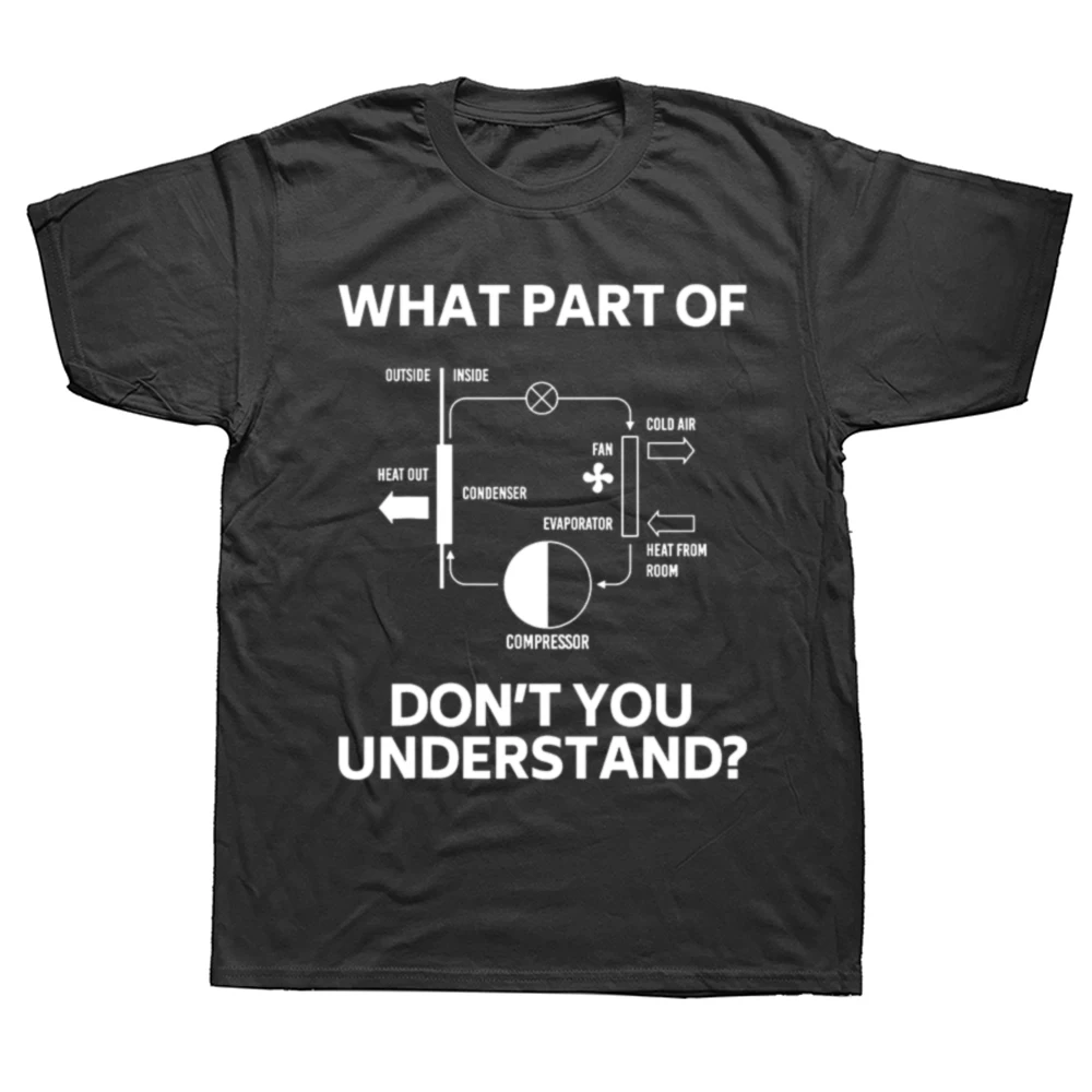 What Part Don't You Understand Funny HVAC Tech Technician T Shirts Graphic Short Sleeve Birthday Gifts Summer Style T-shirt Men