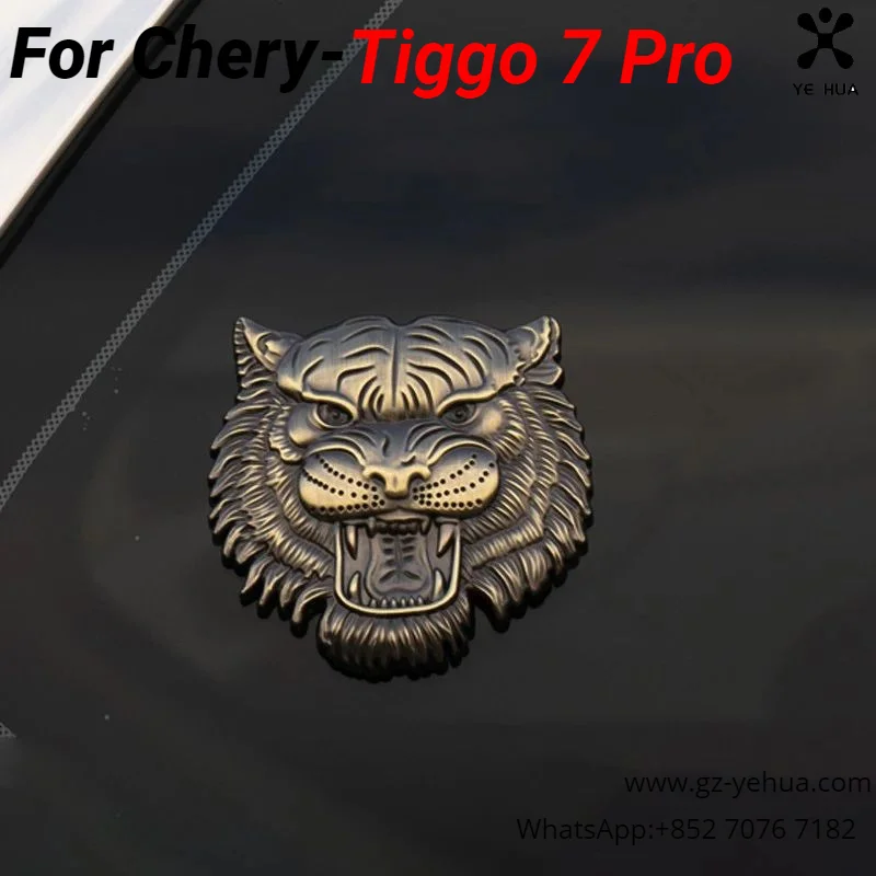 For Chery Tiggo 7 pro 8 Pro Grill High-grade metal tiger head decoration Car Emblem Badges Decal Racing Metal Sticker Styling