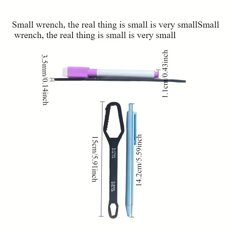 3 إلى 17 مفتاح ربط أسود متعدد الوظائف ذو نهاية مزدوجة مسدس مزدوج نهاية مفتاح ربط صلب أداة صامولة بأقطار مختلفة