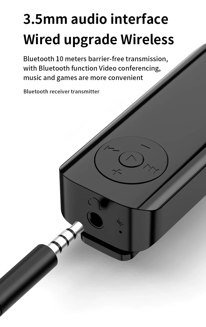Auto Bluetooth 5,3 Audio Sender Empfänger 3,5mm Buchse mit drahtlosem PC Kopfhörer Stereo Wireless Adapter für TV-Flugzeuge verkabelt – Detail 3