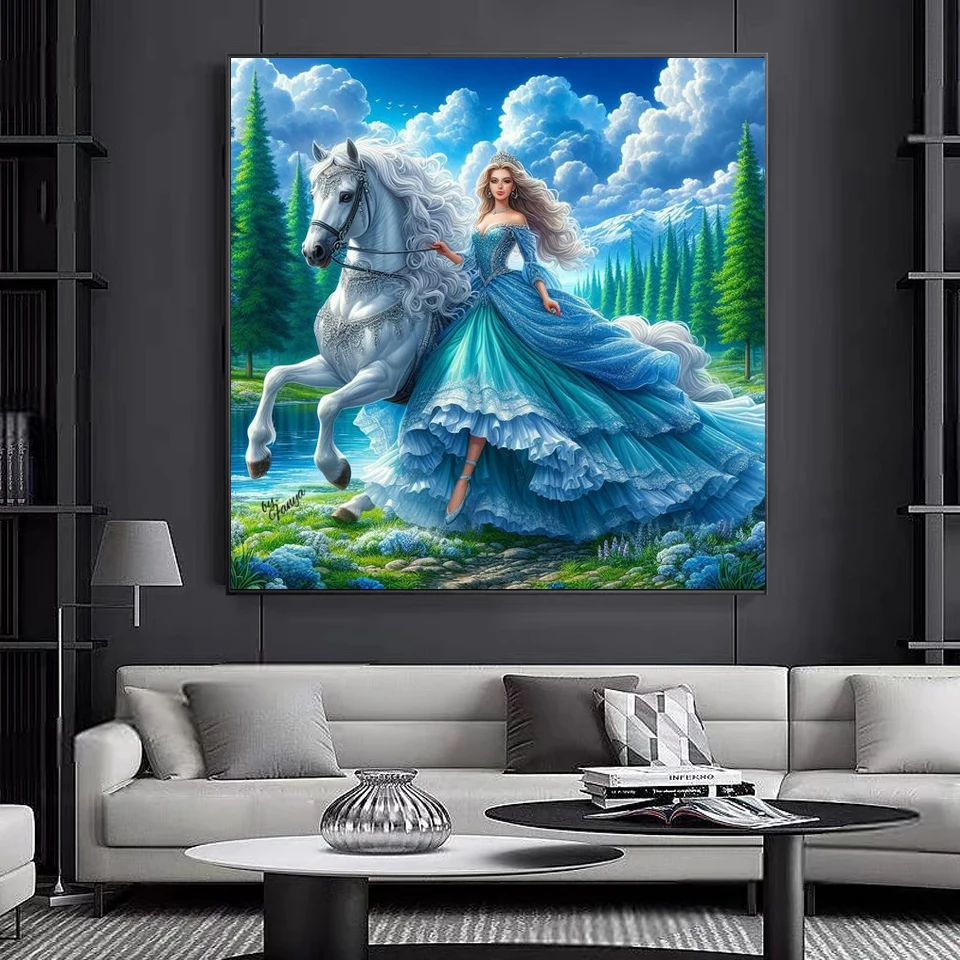 Diamond Painting Woman Portrait Rose Princess Full Round Square Diamond Embroidery Mosaic Cross Stitch Kits For Home Decor Gift