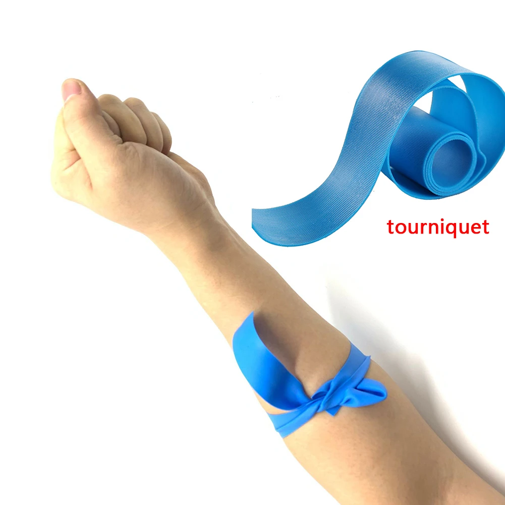 1PC Blue Practical First Aid Supplies Latex Medical Tourniquet Outdoor Emergency Necessities Stop Bleeding Strap