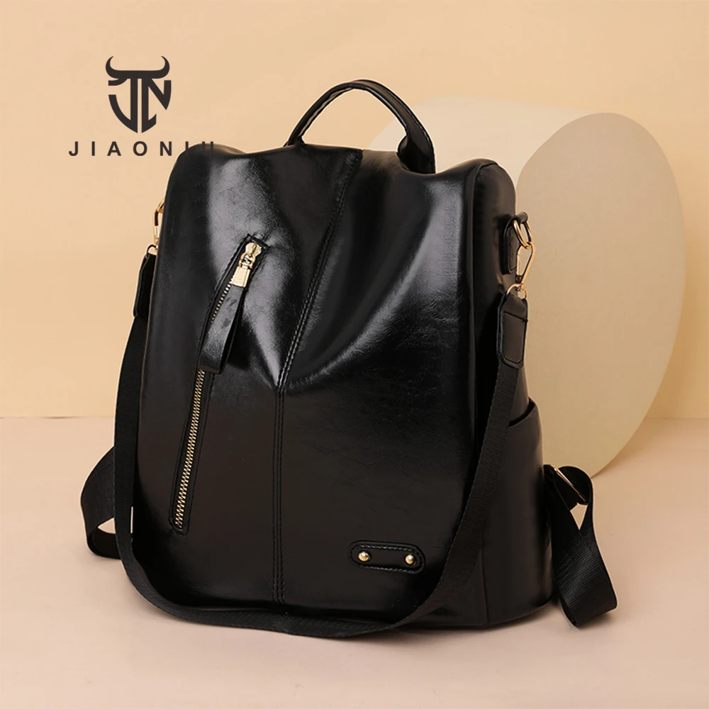 

New Ladies Anti-theft Backpack Luxury Designer Quality PU Leather Ladies Shoulder Bag Fashion Women Student Bags Bolsos De Mujer