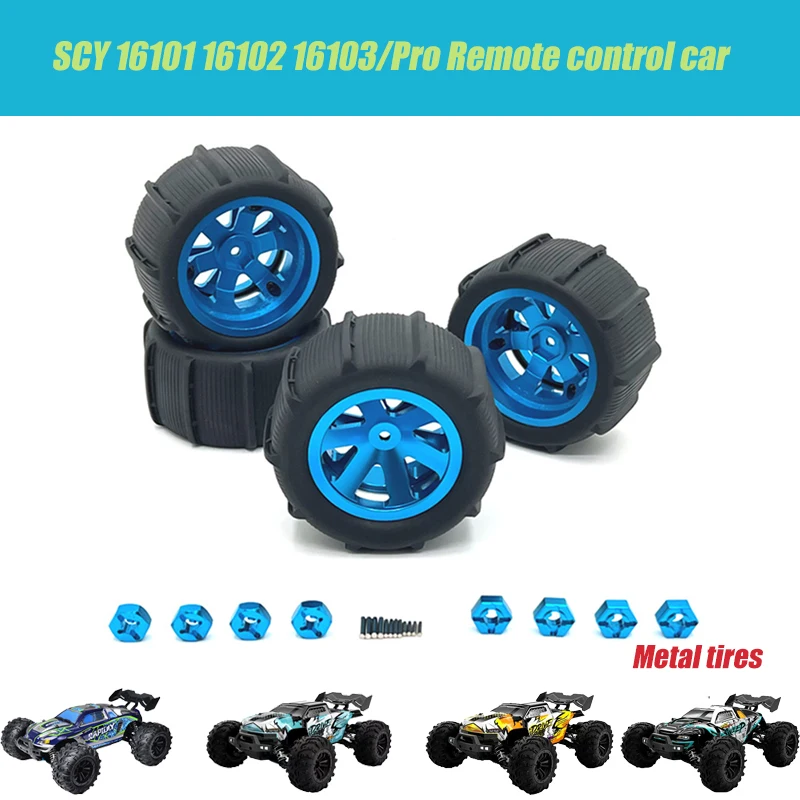 SCY 16101 16102 16103 PRO 1:16 RC Car Aluminum Upgrade Metal Parts and Original factory tires Drive Shaft Motor Gear