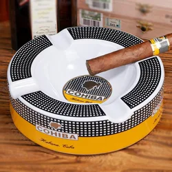 Bone China Ceramic Round Cigar Ashtray Smoking Ash Tray Cigars Cigarette Accessories 4 Holder Cigar Ashtray Gift for Friend