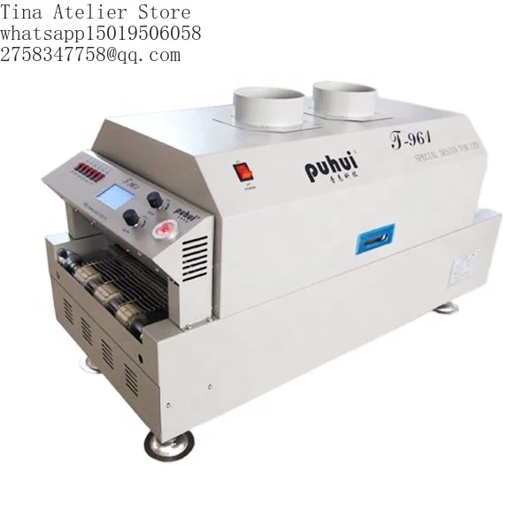 Popular Economical Mini Conveyor Small 6 Heating Zone Puhui T-961 Smt Reflow Oven for PCB BGA LED Leadfree Soldering 220 /110v