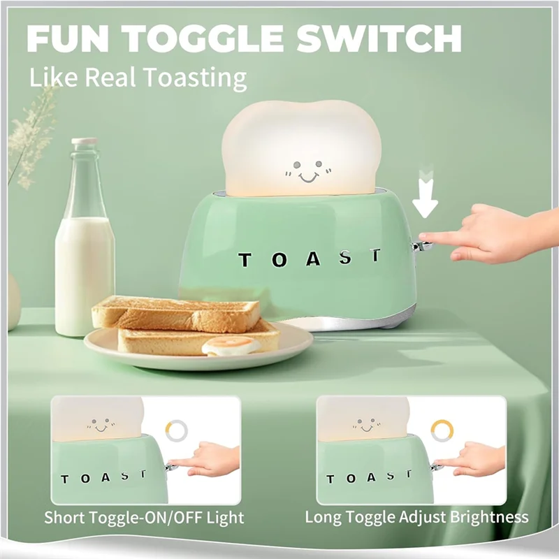 

B03C-Retro Decor Toaster Lamp,Retro Toaster Shape Desk Decoration Gifts For Teens Teenages Tweens Women