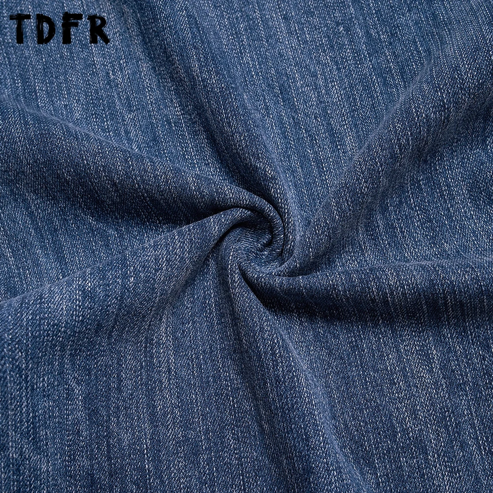 Rhinestone Jeans Mens with Rivets Retro Casual Straight Washed Distressed Pocket Denim Pants Man