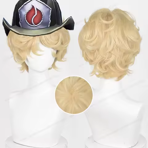 IDV Fire Investigator Florian Brand Cosplay Wig Synthetic Hair 30cm Light Golden Man Wig Anime Heat Resistant Wigs