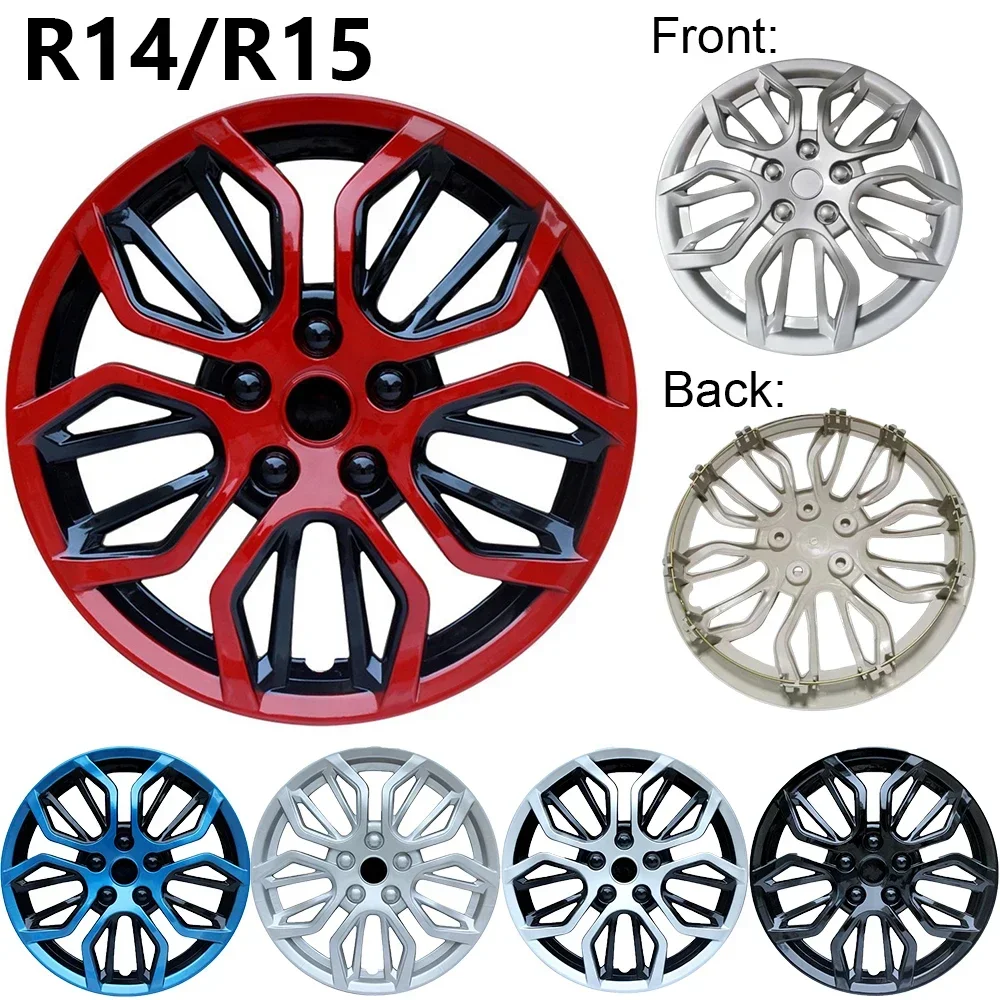 4PCS R14 R15 Universal Car Wheel Cover Hubcap Replacement Hub Caps Iron Steel Wheel Rim Cover Tire Accessory Hubcap Decorations