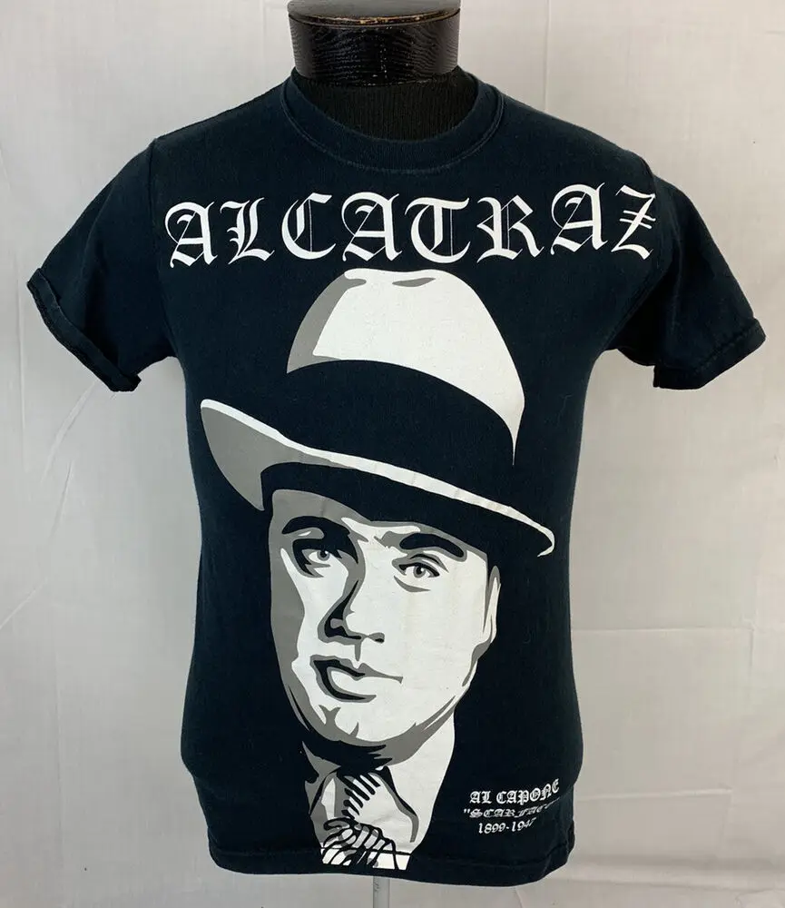 Vintage Al Capone T Shirt Rap Tee Gangster Mob Alcatraz tee Men’s Small