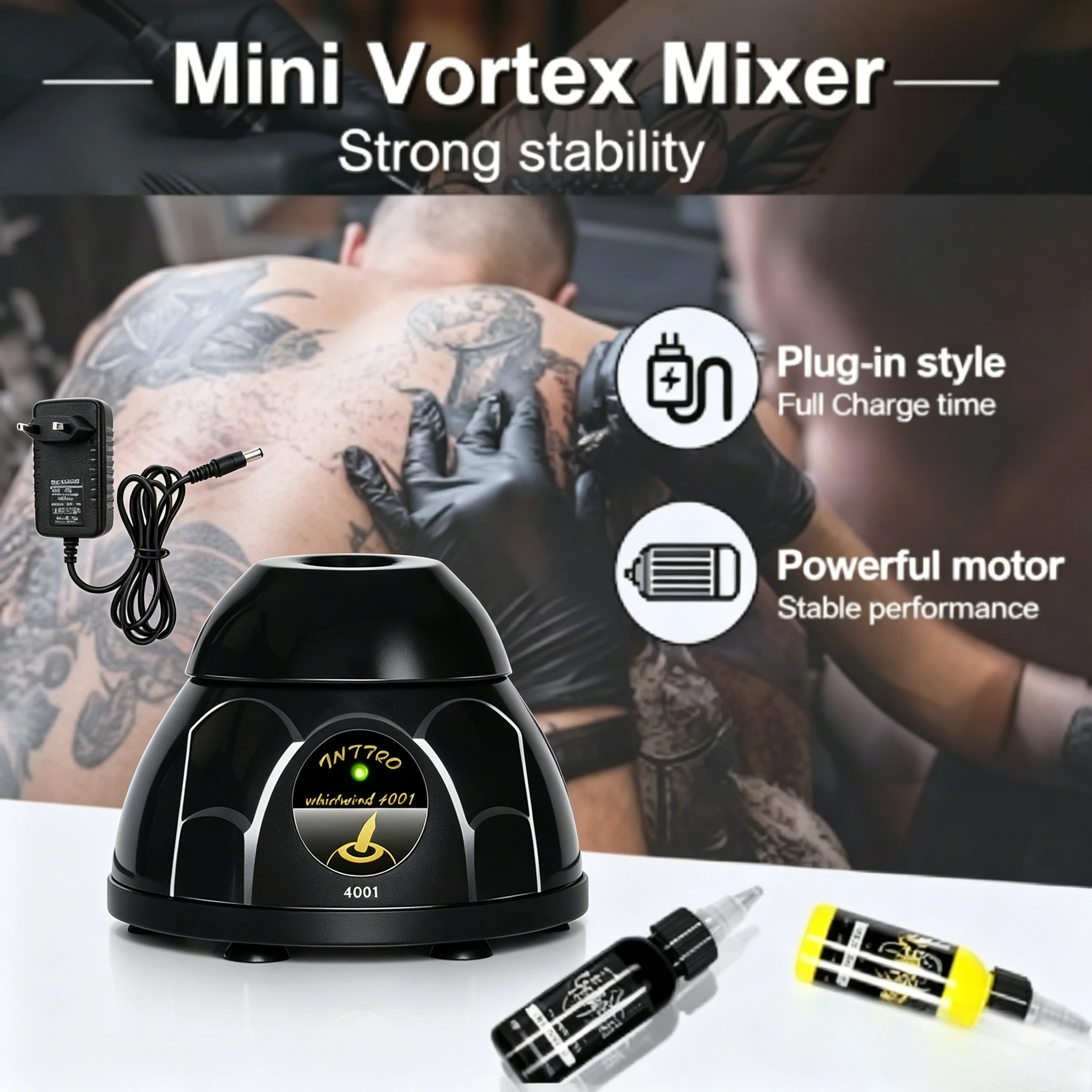 Mini Vortex Shaker Tattoo Ink Nails Polish Mixed Shaker 7000RPM Vortex Mixer Non-slip Base Tattoo Ink Stirrer Tattoo Supplies
