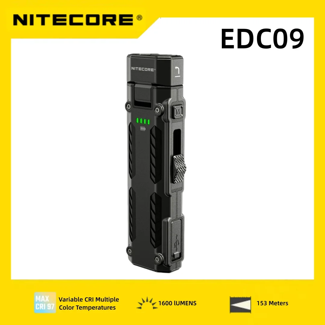 NITECORE EDC09 充電式懐中電灯 1600 ルーメン 角度調整可能 EDC 高
