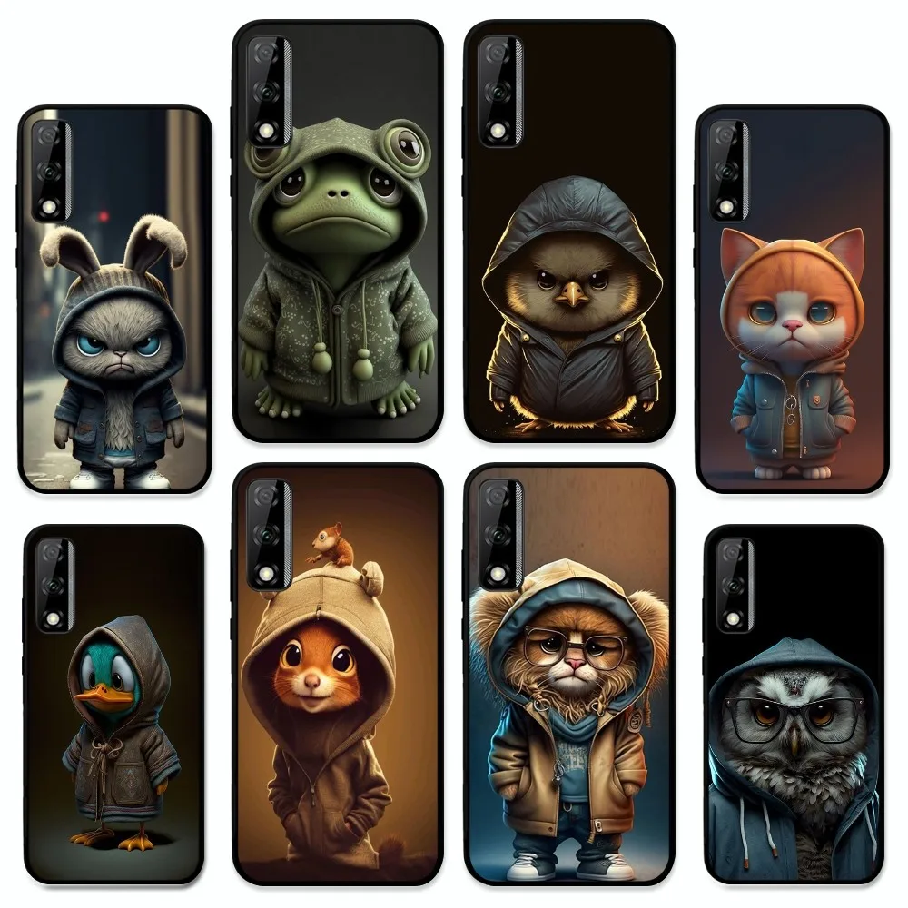 Monkey Frog Pig Cow Bird Cat Animal Phone Case For Huawei Y9 6 7 5 Prime Enjoy 7s 7 8 plus 7a 9e 9plus 8E Lite Psmart Shell