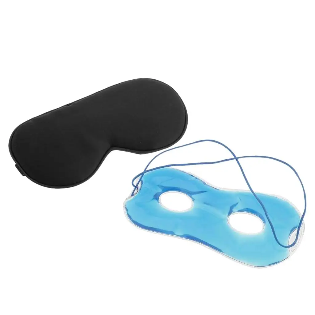 Gel Eye Mask Cooling Cold Heat Therapy Silk Sleep Eye Cover Patch for Headache Dark Circles Relaxation Car Use