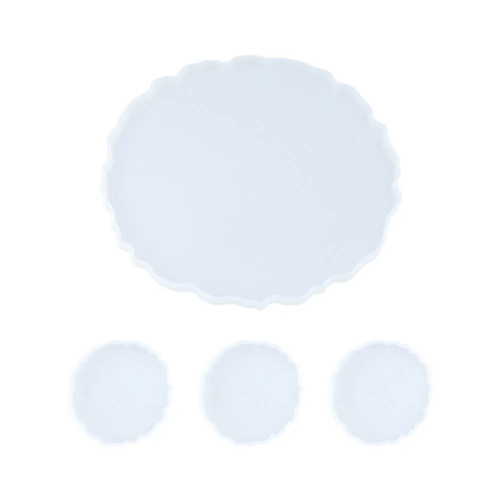 

4Pcs DIY Silicone Mold Creative Plate Mold for Jewelry Storage Tray Coaster Dish Ornament Resin Craft Handmade Gift