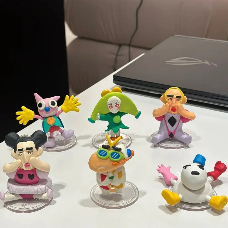 RE-MENT Crayon Shin Chan argile art collection mignon Mini scène série Anime Figure poupée modèle jouets boîte aveugle recueillir ornements