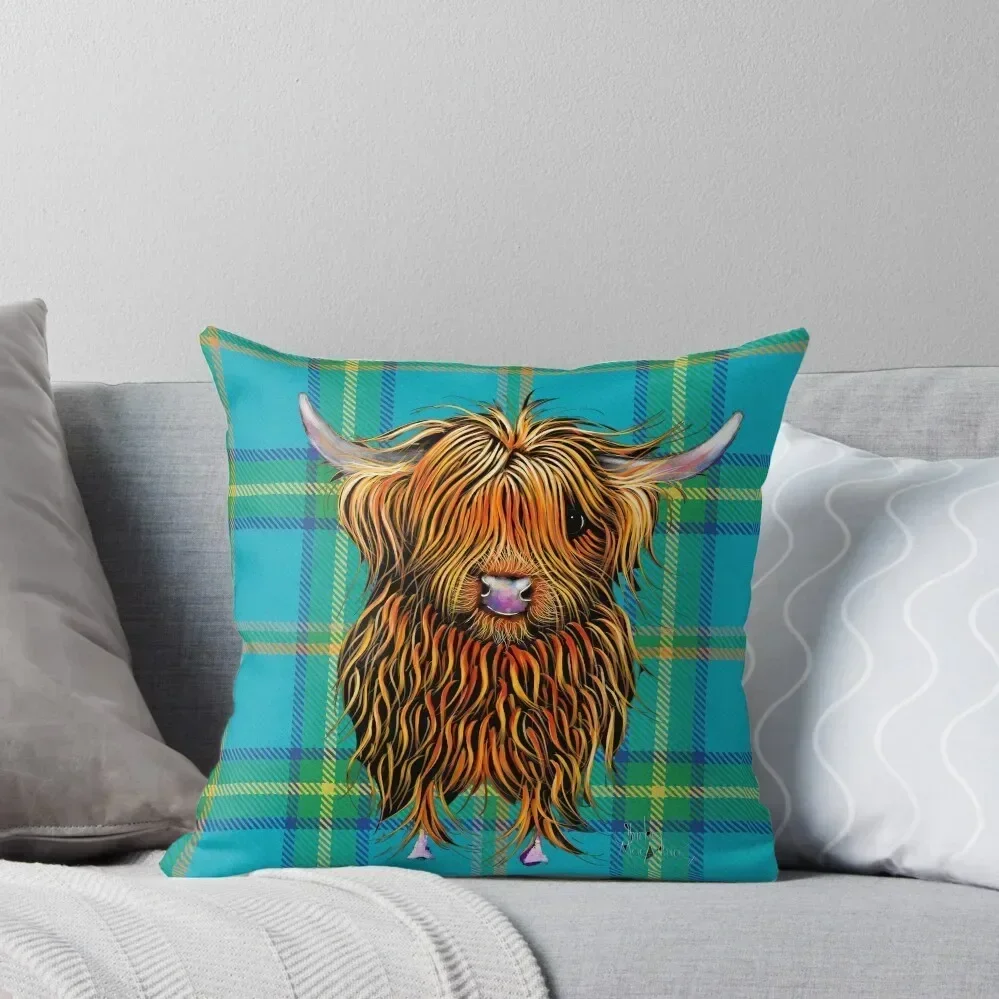 

SCoTTiSH HiGHLaND CoW ' TaRTaN HuMPHReY B ' by SHiRLeY MacARTHuR Throw Pillow Bed pillowcases Pillow Decor pillow