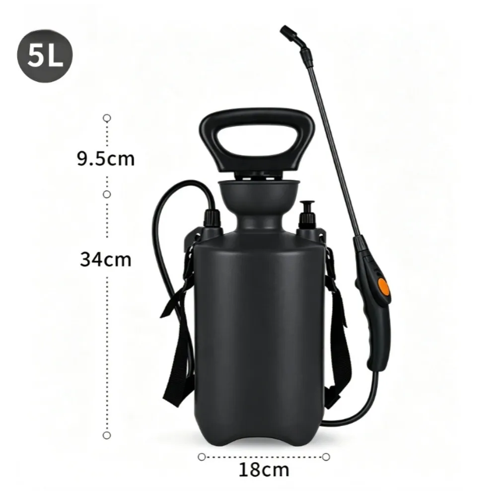 5L Manual Pump Sprayer for For gardening and Field Work with Ergonomic Carry Strap and Large Fill Opening Design