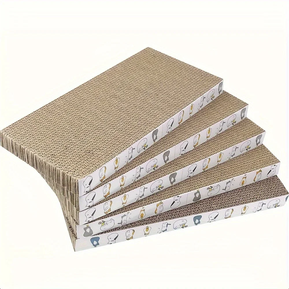 1 pcs Extra-Durable Cat Scratching Pad - Thick, Non-Shedding Corrugated Cardboard with Wave Design for Indoor Cats