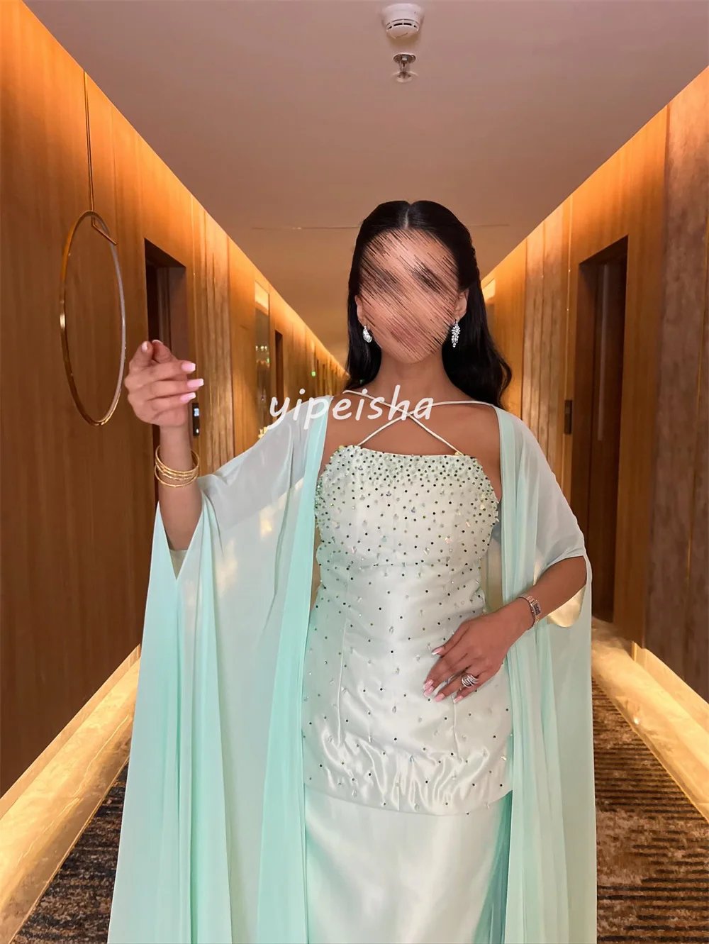 Personalizado casual retro beading lantejoulas em linha reta halter midi vestidos sob medida vestidos de ocasião tamanhos disponíveis alta qualidade