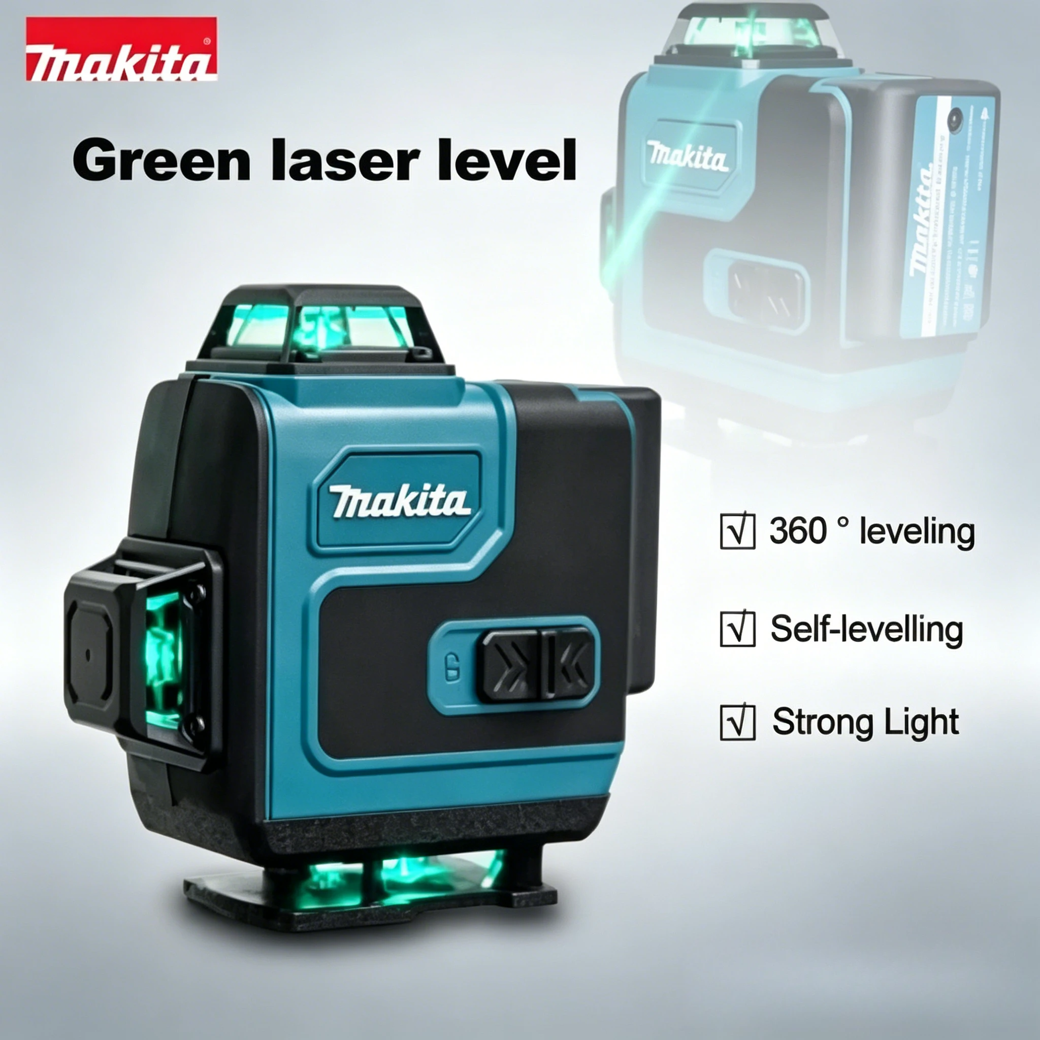 Original High Accuracy Makita Line Laser Meter, auto self-level protection alarm,Chargeable battery, compact carry pouch