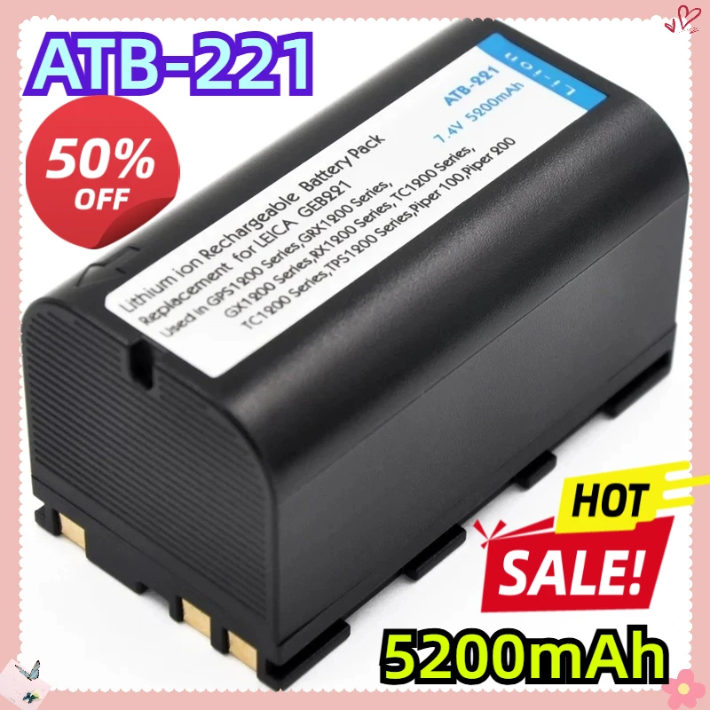 

For Leica ATX1200 ATX1230 GPS1200 GPS900 GRX1200 Piper 100 200 TC1200 TPS1200 CS10 CS15 GS20 VIA 5200mAh GEB 221 GEB221 Battery