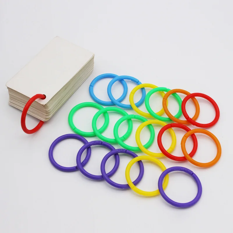 Imagem -06 - Plástico Branco Loose Leaf Binder Ring Notebook Coil Book Scrapbook Faça Você Mesmo Recarga Bind Ring Mix Color 15 mm 20 mm 28 mm 50 Pcs