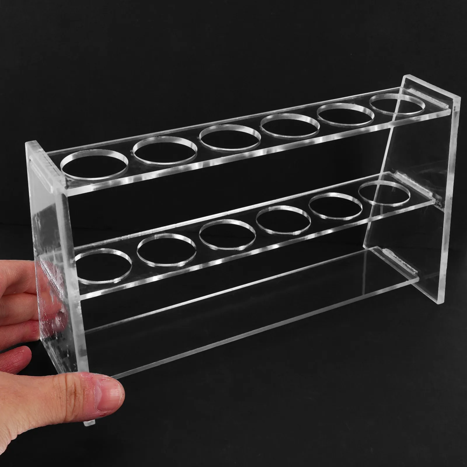 Test Tube Rack Acrylic Holder 6 Holes Laboratory Storage Organizer Reusable Sampling Tubes Display Stand Scientific Experiment view 6