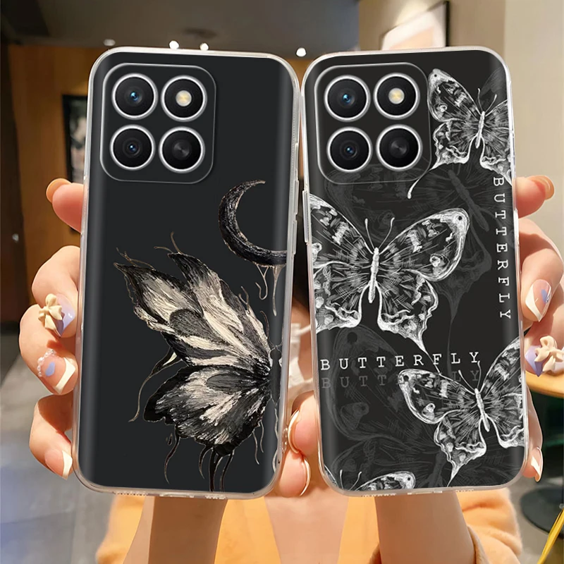 غطاء مقاوم للصدمات لهاتف Honor X8C 4G حافظة مطلية على شكل حيوانات لهاتف Honor X8C حقيبة هاتف ناعمة شفافة من السيليكون غطاء خلفي لهاتف Honor X 8 C