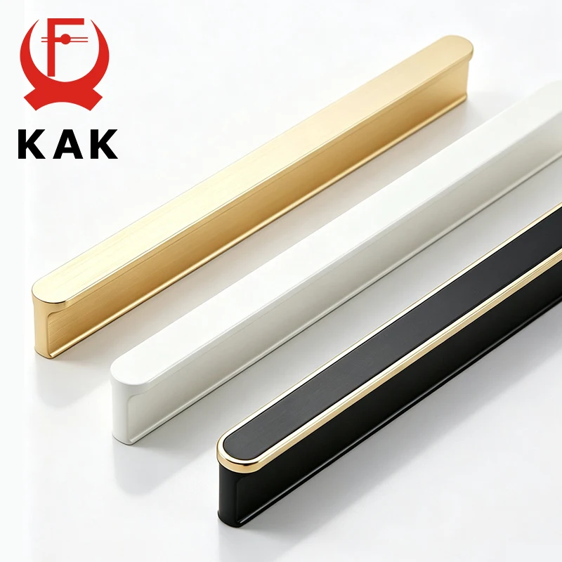 KAK T-Shape Kitchen Cabinet Handle Pulls 80-1200mm Hidden Furniture Handles Aluminum Alloy Wardrobe Door Pull Door Hardware