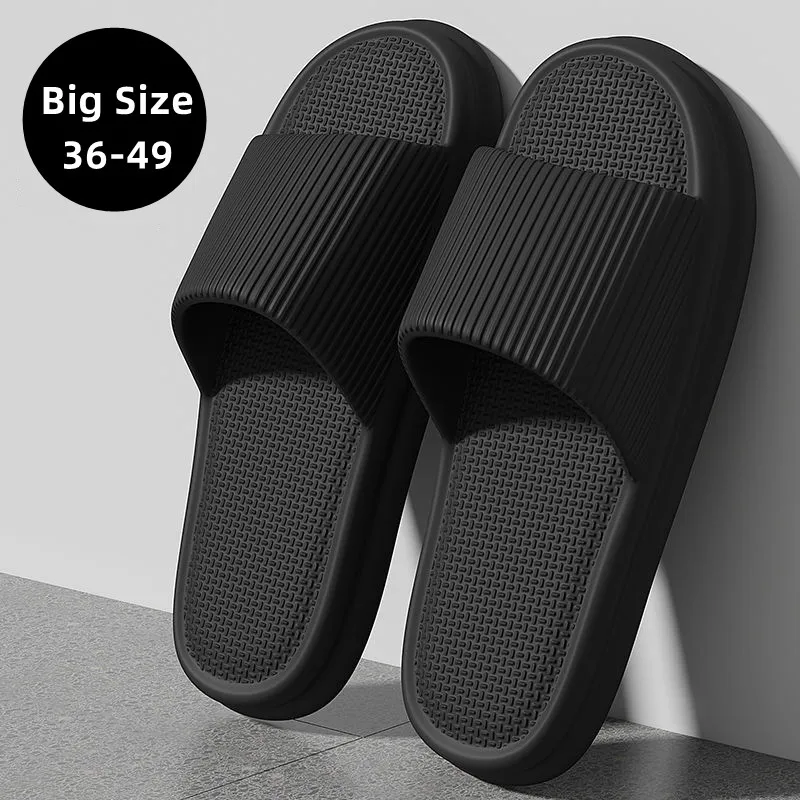 

Большой размер 36-49, женские тапочки для ванной комнаты, легкие мягкие шлепанцы для отеля, мужская обувь для душа, летние сандалии, пара лаконичных нескользящих шлепанцев