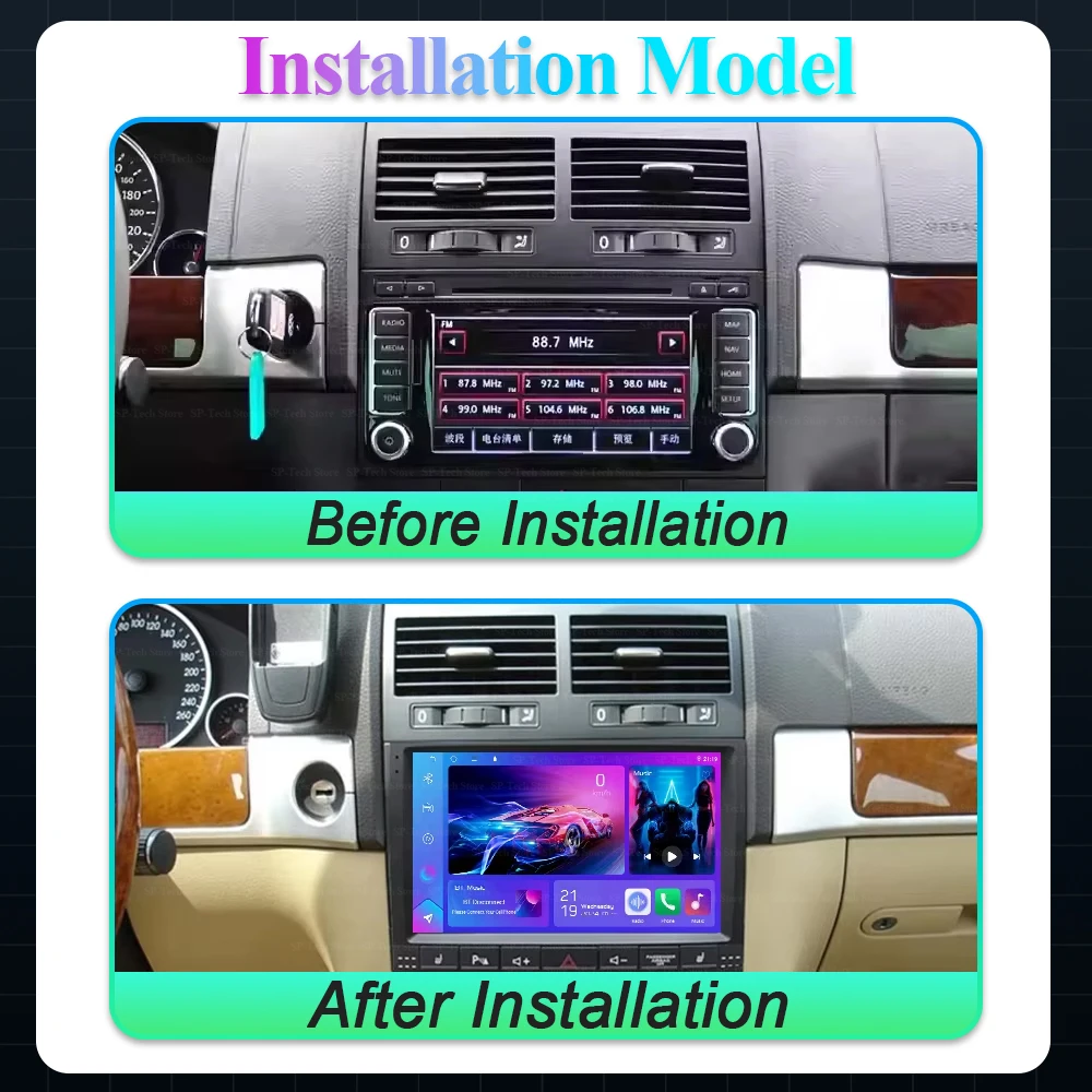 Android 16 Carplay For Volkswagen Vw Touareg 2002 -1010 2011 2012 Car Radio Multimedia Player Gps Stereo Touch Screen Bluetooth
