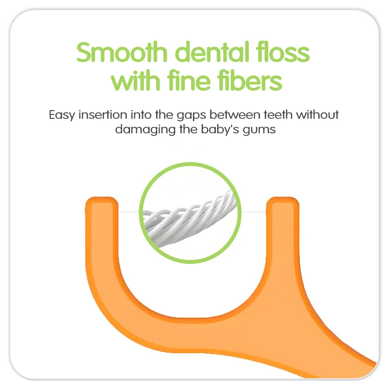 Kingubznis Childrens Dental Floss 50pcs Sticks Colored Floss For Children Cure Dent Teeth Cleaning Orthodontic Interdental Pick