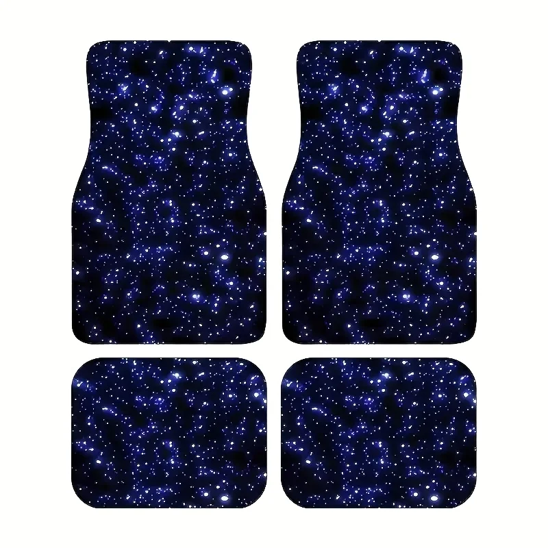 Blaue Galaxie Sternenhimmel Auto-Fußmatten, rutschfest, passend für Autos, SUVs, Polyester, Geschenk, Auto-Bodenschutz, stilvolle Automatten, Fußmatten