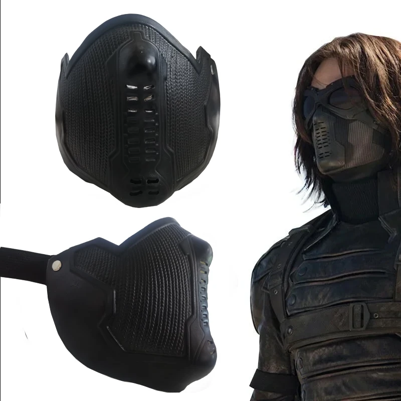 Superheld Cosplay Winter Soldat Maske James Buchanan Bucky Barnes Cosplay Latex Maske Halloween Weihnachten Requisiten Halb gesichts maske