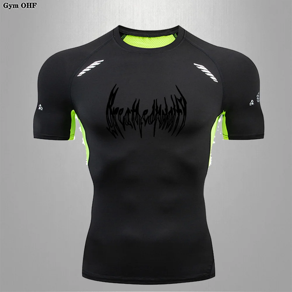 Compression Shirts for Men Summer Short Sleeve Rash Guard Gym Workout Tshirt Athletic Quick Dry Undershirts Tops Tight