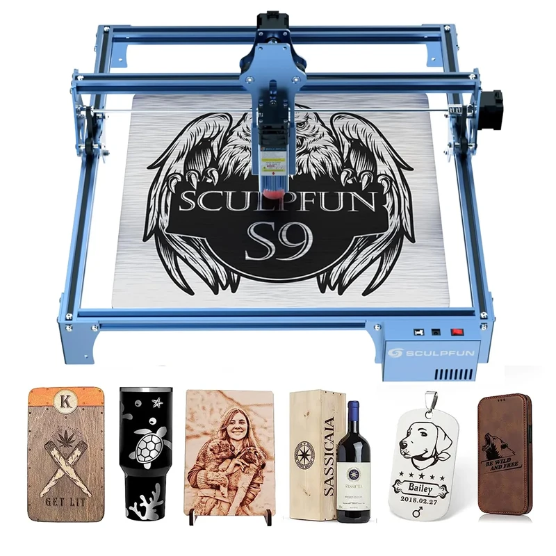 SCULPFUN S9 90W Effect Laser Engraving Machine Ultra-thin Laser Beam Shaping Technology Acrylic Engraver Cut Machine 410x420mm