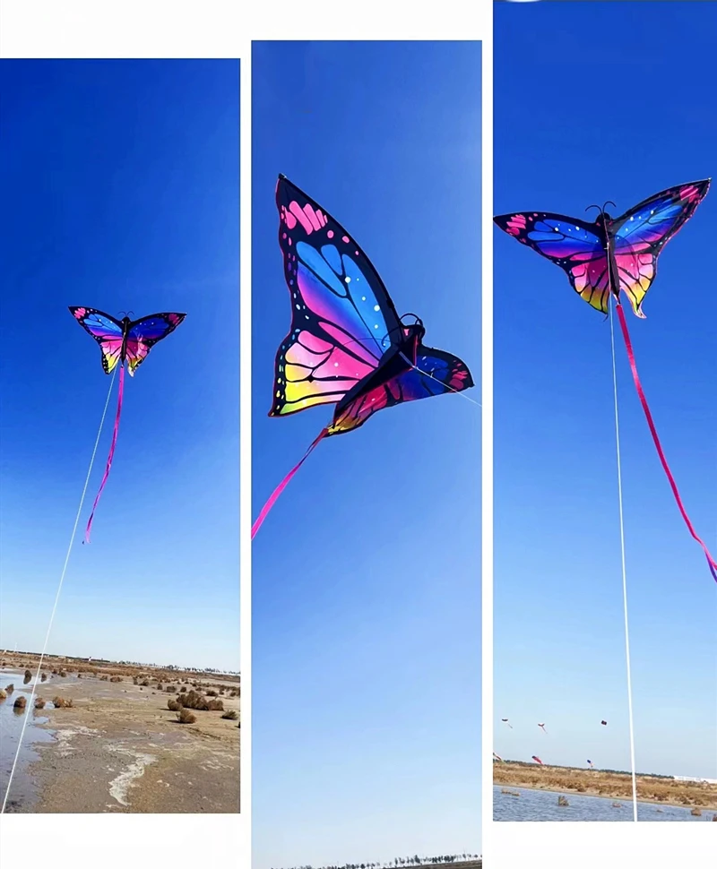 

free shipping butterfly kites flying for kids kites nylon kites factory kite surfing Outdoor toys drill winder colorful flying