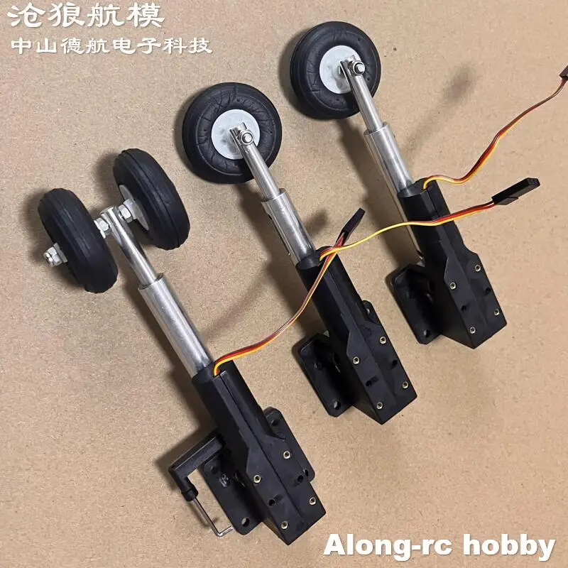 Modèles d'avion RC, train d'atterrissage rétractable de 105mm avec une roue en PU de deux 36mm pour avion de loisir RC de 2-3kg, avion de chasse à monter soi-même