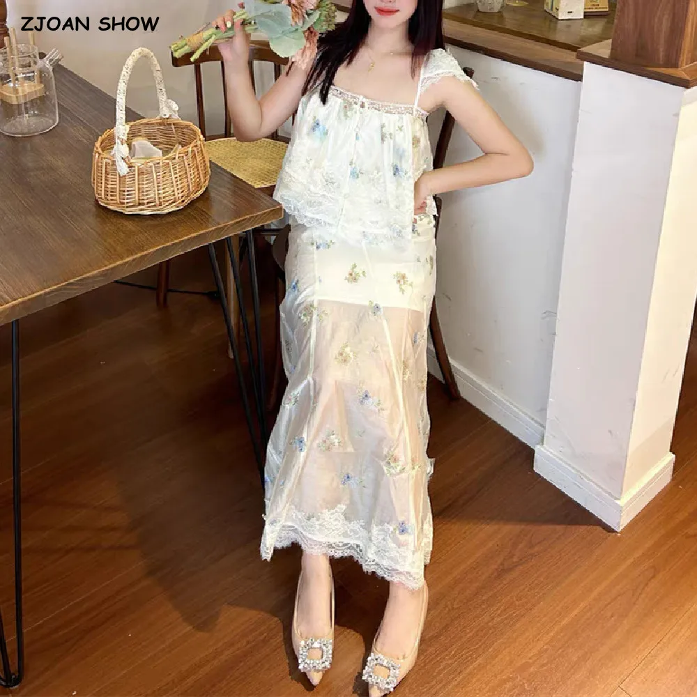 

Новая майка BOHO бежевого цвета с вышивкой и кружевным ремешком, женская майка на боковой молнии на талии, длинная юбка-русалка на подкладке, комплект из 2 предметов, 1 комплект