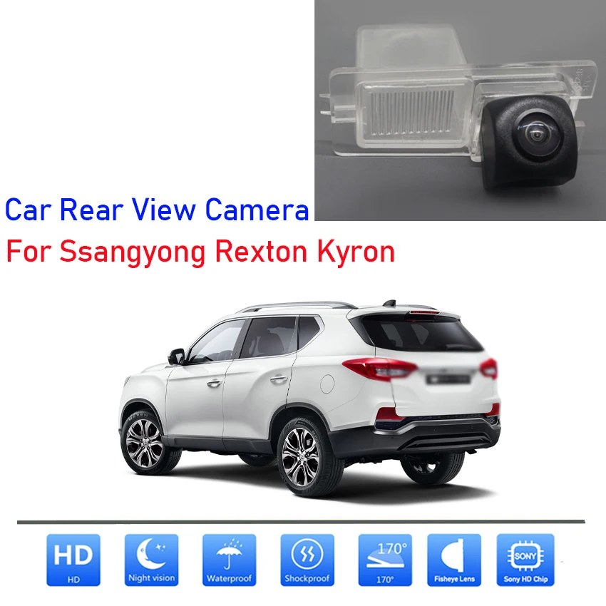 HD CCD High quality RCA 1080*720 Fisheye Rear View Camera For Ssangyong Rexton Kyron Car Vehicle Reverse Parking Accessories